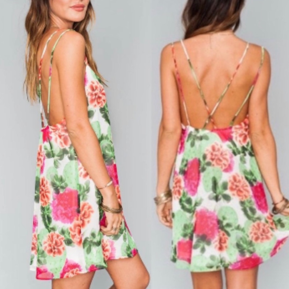 Show Me Your MuMu | Criss Cross Applesauce Dress in Catus Bloom
